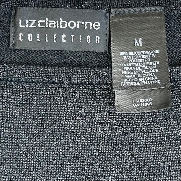 Liz Claiborne 90s Vintage Metallic Silk Sleeveless Knit Top - Picture 5 of 5